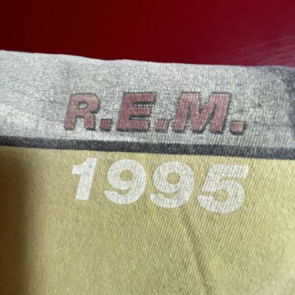 Vtg REM 1995 Tour Band T Shirt Mens XL Fruit Of The Loom Cotton Rock Tees Shirt - Picture 13 of 13